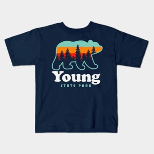 Young State Park Michigan Bear Retro Vintage Sunset Kids T-Shirt